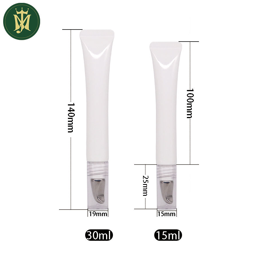Aplicador de aleación de zinc o cerámica, tubo de plástico para crema para ojos, 10ml, 15ml, 20ml, tubo cosmético de plástico, embalaje de tubo de plástico para ojos