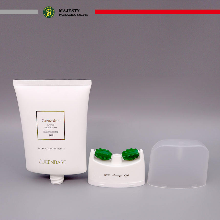Tubo plástico cosmético para el cuidado de la piel, embalaje de plástico, rodillo de masaje de silicona, loción corporal, loción para el cuello, aceite esencial