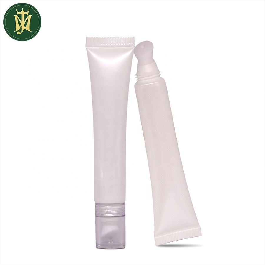 Embalaje de tubo cosmético de plástico vacío para bálsamo labial Eyecream 10ml 15ml 30ml forma redonda con aleación de zinc o tubo aplicador de cerámica