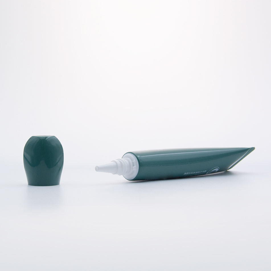 Tubo de plástico para crema para ojos, aplicador puntiagudo, tapón de rosca Irregular único, tubo para cuidado de la piel, embalaje de tubo de plástico cosmético