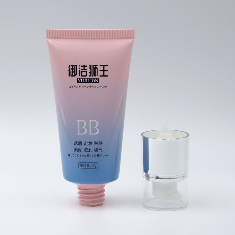 Embalaje de protección solar para crema de leche facial personalizado, tubos exprimidores, envase de envase cosmético con aplicador de bomba sin aire