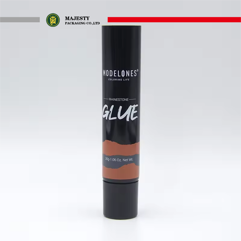 Tubo suave negro mate personalizable de 30ml para crema de base líquida cosmética, tubo de protección solar, tubo de crema BB