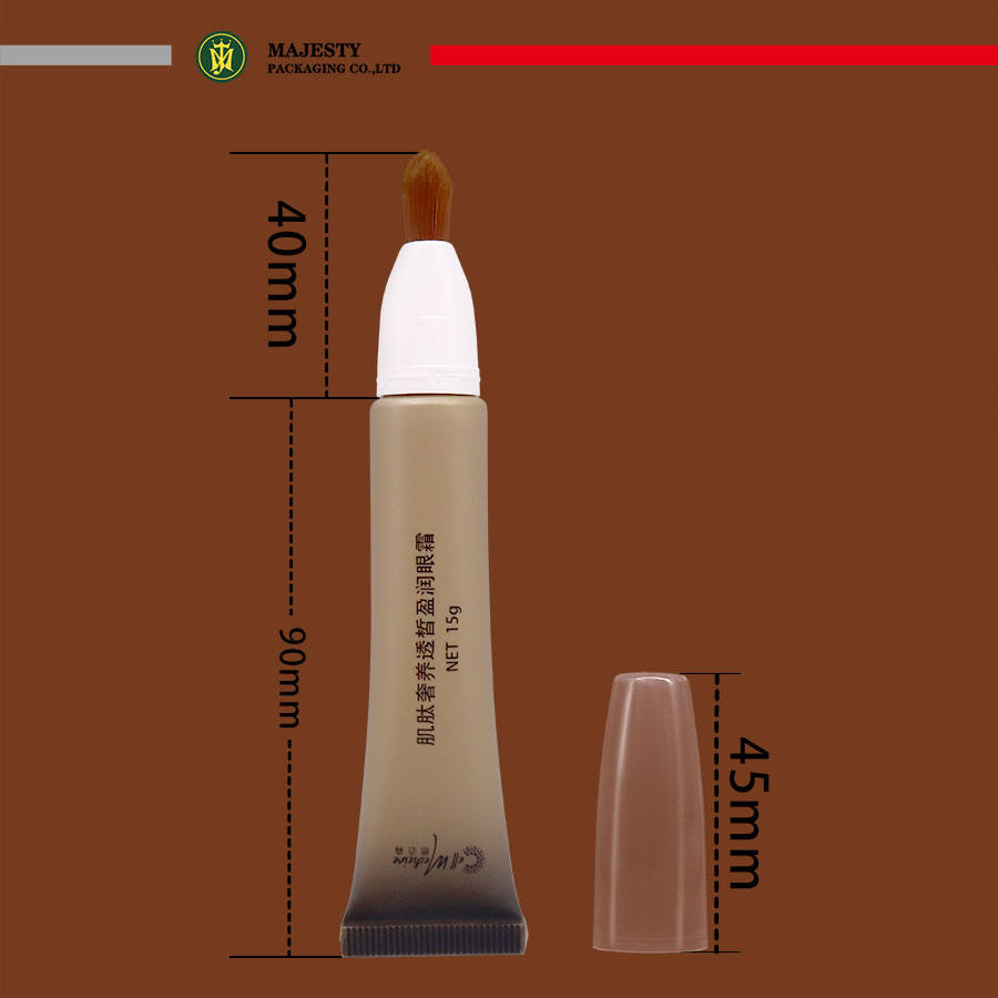 Tubo de plástico cosmético de 10ml, 15ml, 30ml, lápiz labial, cuidado de los labios, tubo de aceite para uñas, aplicador de cepillo, tubo de plástico vacío fácil de usar