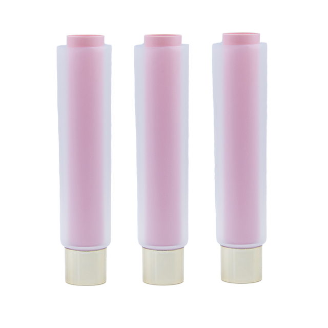 Tubo de compresión suave transparente personalizado de doble cámara, embalaje extruido de PE doble, crema para el cuidado de la piel, protector solar facial, loción para ojos