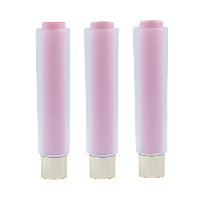 Tubo de compresión suave transparente personalizado de doble cámara, embalaje extruido de PE doble, crema para el cuidado de la piel, protector solar facial, loción para ojos