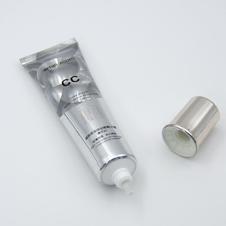 Tubo de plástico suave para apretar con láser, base de aluminio, BB y CC, tubo de suero para el cuidado de la piel con tapa de rosca