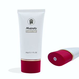 Limpiador de crema facial de tubo de plástico de maquillaje cosmético de tubo de protección solar de tubo suave personalizado con tapa de torsión de flujo central