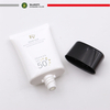 Tubos de plástico PE ovalados planos personalizados de 30 ml y 50 ml para crema protectora solar y base BB con empaque de tapón de rosca para cosméticos