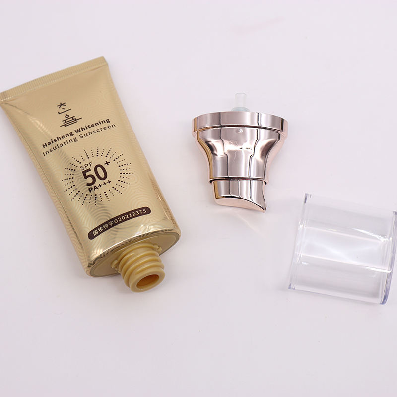 OEM alto brillo 50ml ABL/PBL tubo laminado plano ovalado bomba sin aire serigrafía crema facial BB maquillaje tubo Base embalaje