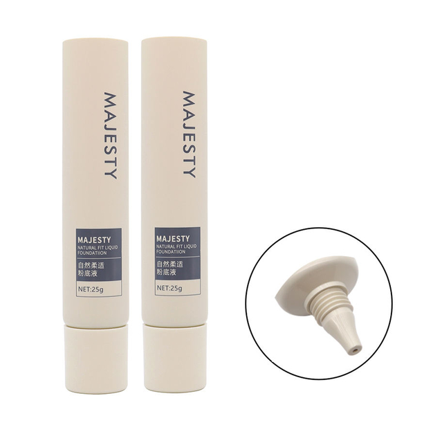 Tubos vacíos de plástico blando OEM, 30ml, 40ml, 50ml, para cosméticos, base de protección solar, suero para ojos, crema facial, embalaje con boquilla larga