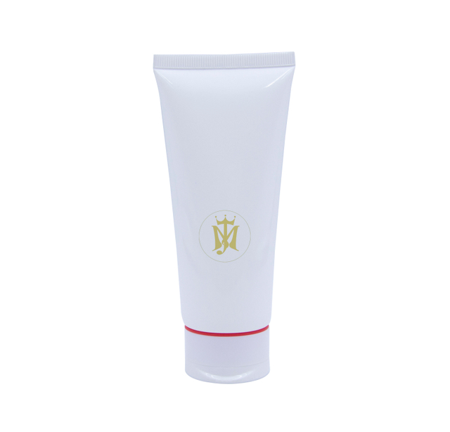 Tubo de plástico cosmético suave para apretar loción de PE vacío personalizado con tapa abatible para superficie de lavado de cara manejada mediante estampado en caliente