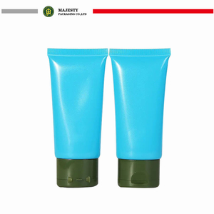 Tubo suave para el cuidado de la piel, envase de plástico, respetuoso con el medio ambiente, cosmético, tubo suave ovalado para crema de manos y cuidado de la piel con tapa abatible