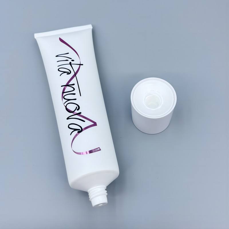Tubo de plástico cosmético mate con logotipo personalizado para protección solar, crema facial, cuidado de la piel, loción corporal, embalaje, tubo de crema de manos con tapón de rosca