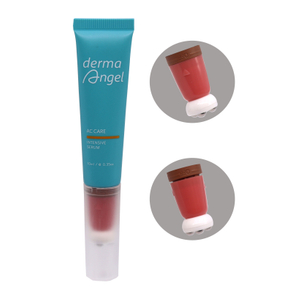 Tubos exprimidores de plástico PE OEM de 10ml-25ml, embalaje de brillo de labios con 4 bolas de rodillo con cabezal de encendido/apagado para masaje en crema de suero para ojos
