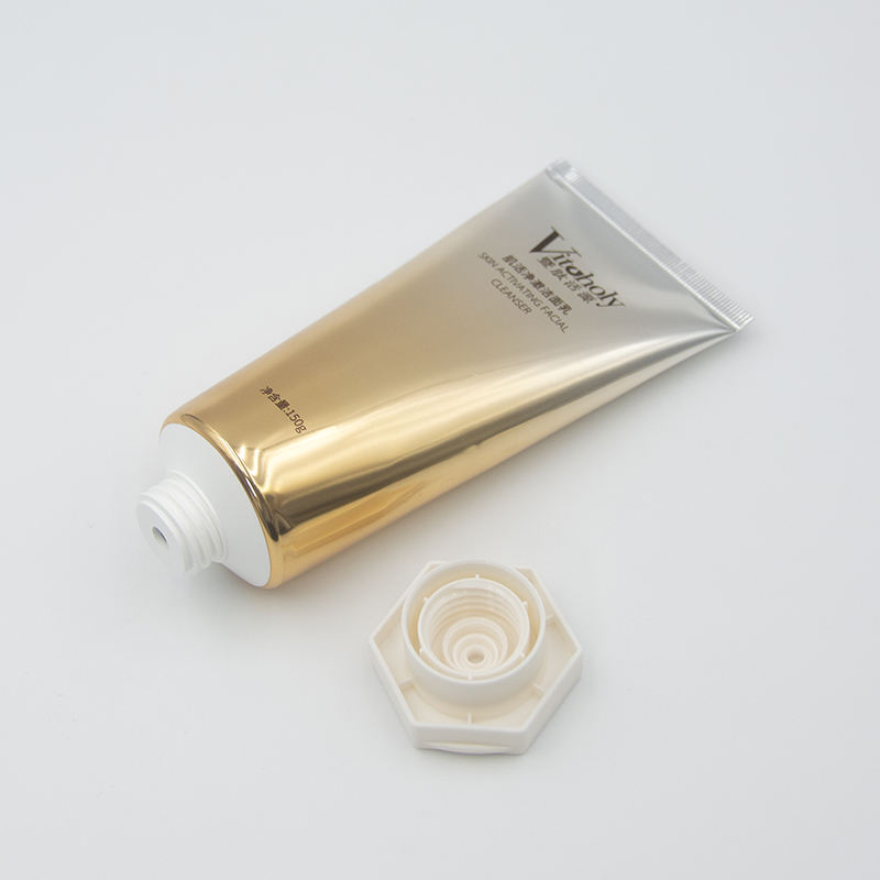 Embalaje con tapa abatible de tubo exprimidor de plástico de aluminio laminado BB Cream impreso personalizado con logotipo para loción protectora solar para el cuidado de los labios
