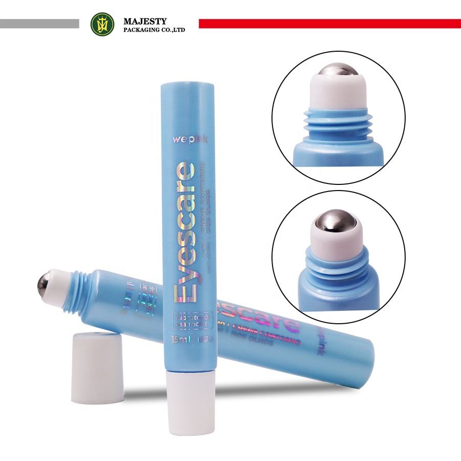 OEM/ODM Envases cosméticos personalizables Tubo de plástico blando multifuncional con cabezal de bola de masaje para cosméticos Crema para ojos