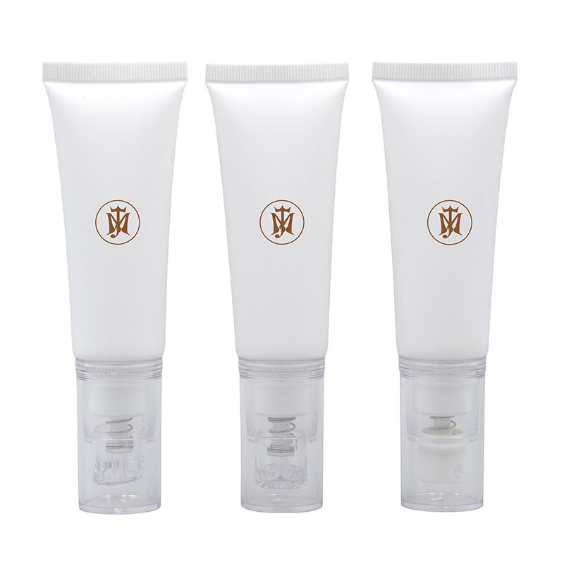Tubo de PE exprimidor personalizado de 30ML, maquillaje vacío, crema BB, tubo de plástico cosmético, crema facial, bomba prensada, tubo cosmético de plástico suave