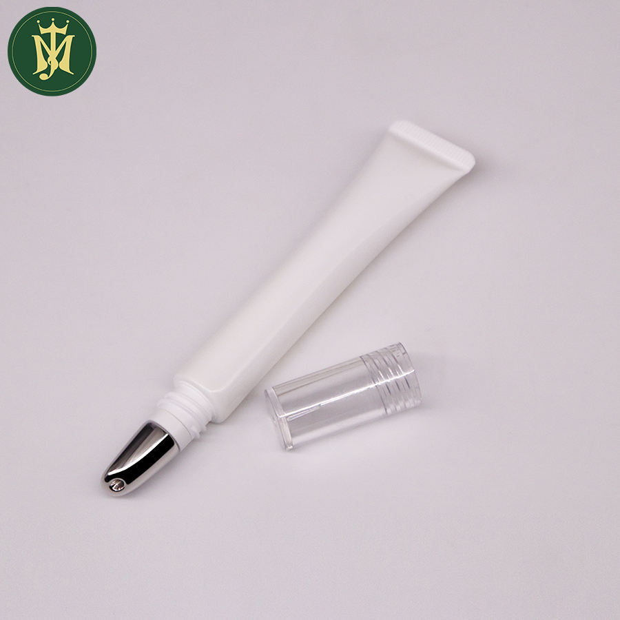 Tubo de cerámica para crema de ojos cometic personalizado, 10ml, 15ml, 20ml, con cabezal de aleación de zinc, envase de plástico vacío para uso cosmético