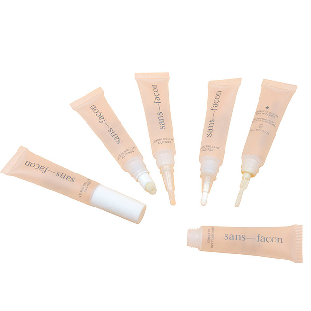 Tubos de brillo de labios de plástico vacíos con cabezal de cepillo, envase exprimidor de cosméticos limpio, embalaje para maquillaje, cuidado de labios