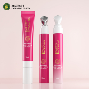 Tubo de crema eléctrico de ojos eléctrico de 15 ml personalizado con aplicador de metal Tubo de embalaje cosmético de color rosa