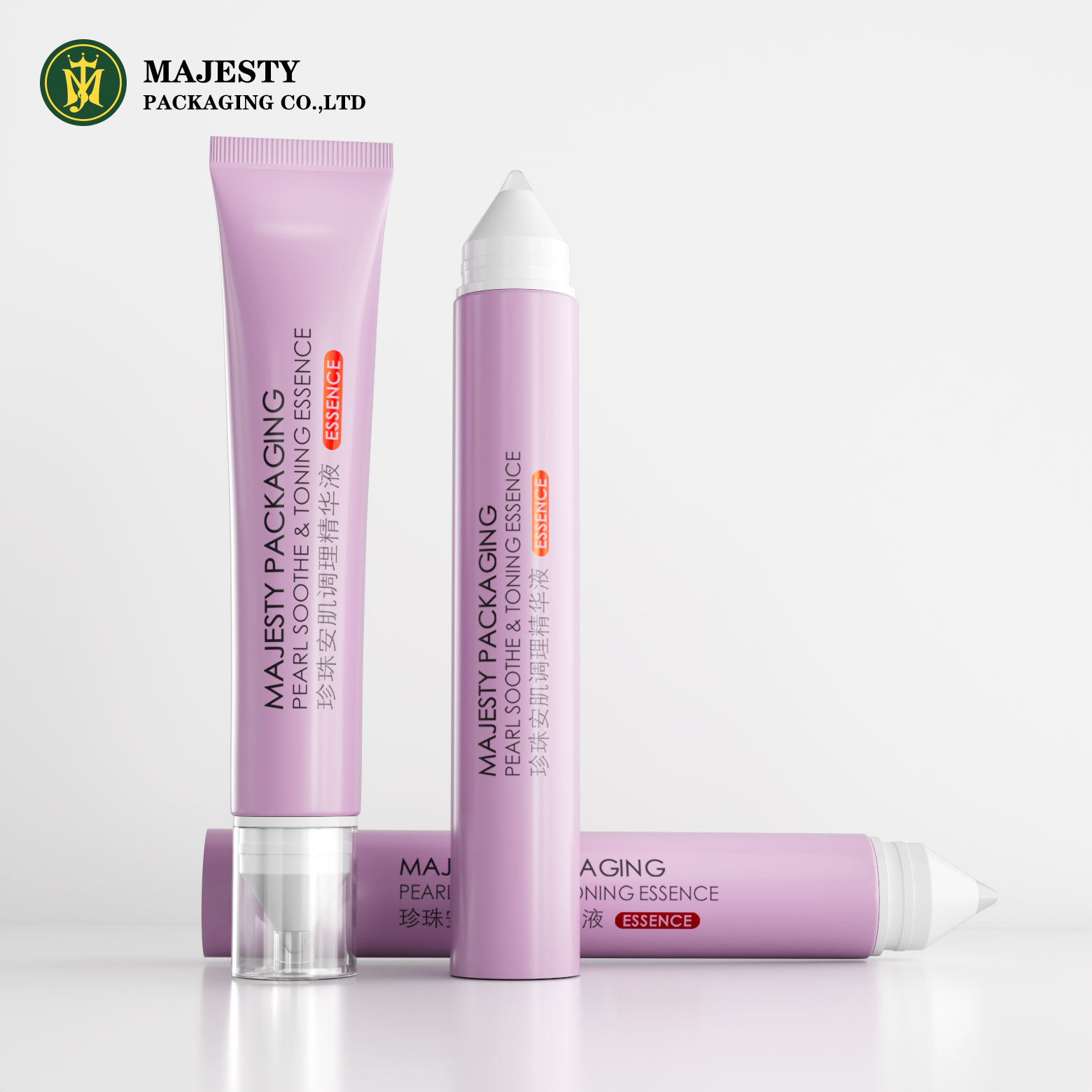Embalaje de tubo cosmético de plástico de plástico personalizado para lápiz labial con aplicador de silicona puntiaguda