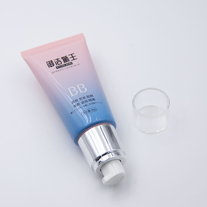 Embalaje de protección solar para crema de leche facial personalizado, tubos exprimidores, envase de envase cosmético con aplicador de bomba sin aire