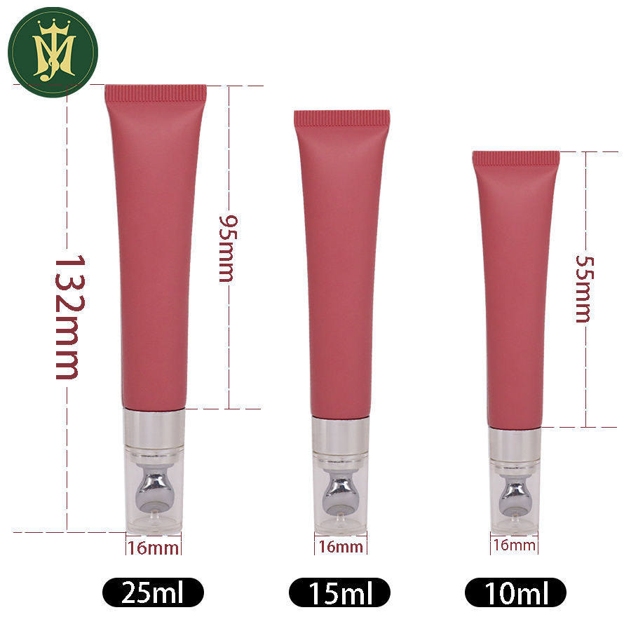 Tubo de crema para ojos, tubo de brillo de labios suave, aplicador de cerámica de aleación de Zinc de 19mm de diámetro, tapa de rosca de 10 ~ 30ml de capacidad