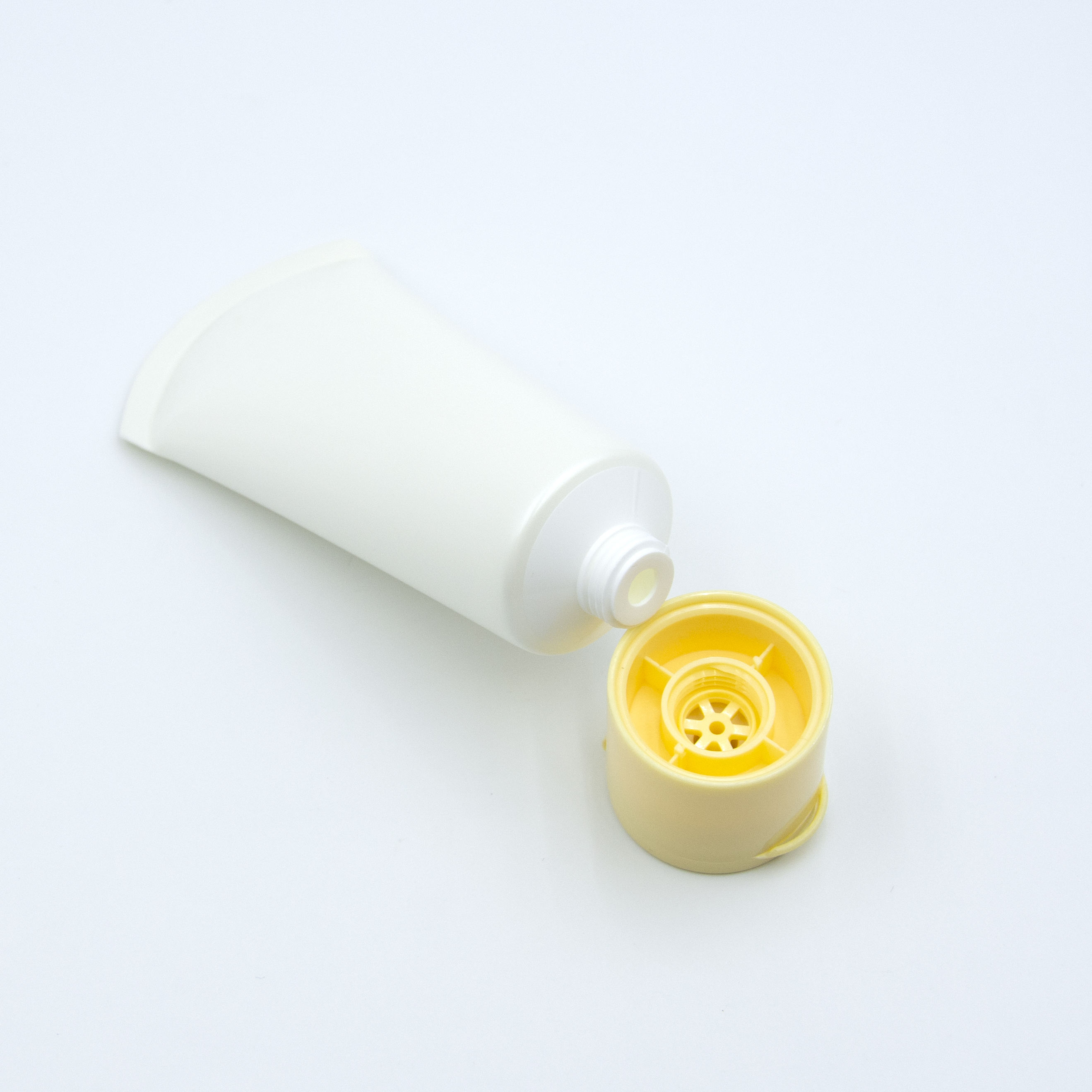 Champú vacío de plástico, acondicionador, loción corporal, tubo de plástico cosmético, tubo de PE, embalaje de 50ml, 100ml, 150ml, tapa superior abatible, tubo de plástico