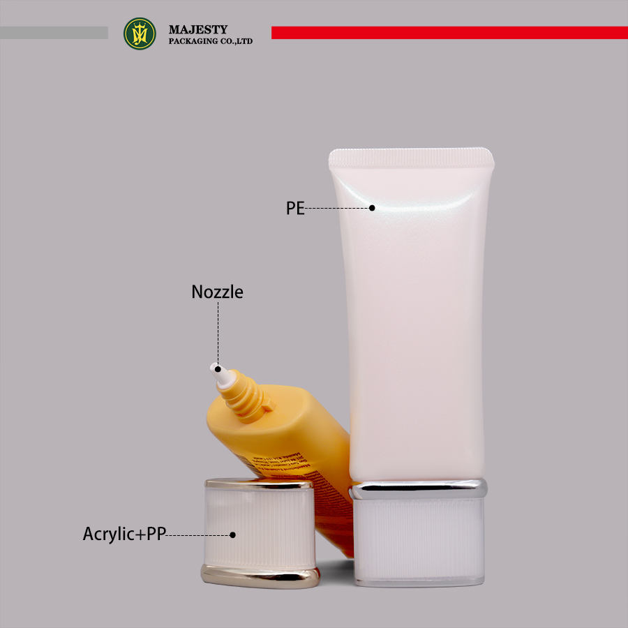 Tubo de Gel de limpieza para el cuidado de la piel, 65ml, aclarador de poros profundos, cubierta lateral de tambor acrílico cosmético doble, tubos de plástico de protección solar