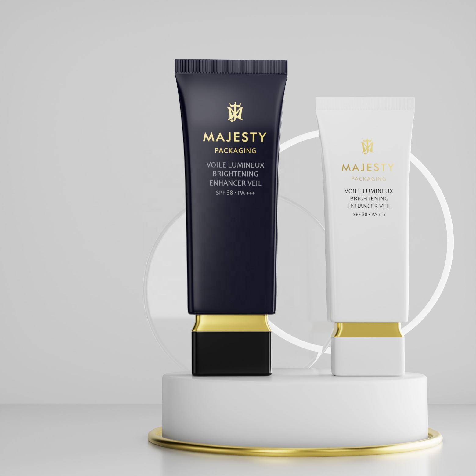 Tubo vacío de plástico de 15ml-70ml, tapa cuadrada, tubo redondo, protector solar, loción corporal, tubo de base, embalaje cosmético de plástico para el cuidado de la piel