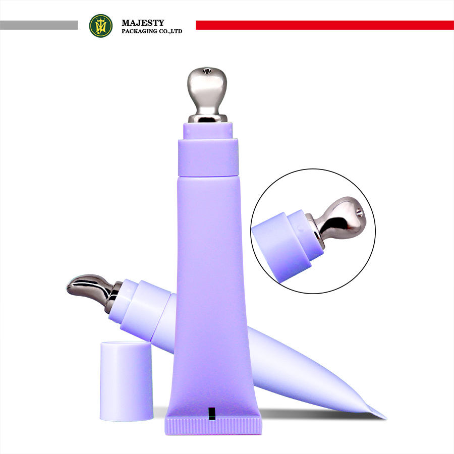 Tubo de crema para ojos, tubo de brillo de labios suave, aplicador de aleación de Zinc de 19mm de diámetro, tapa de rosca de 10 ~ 30ml de capacidad, se puede llenar desde la parte superior
