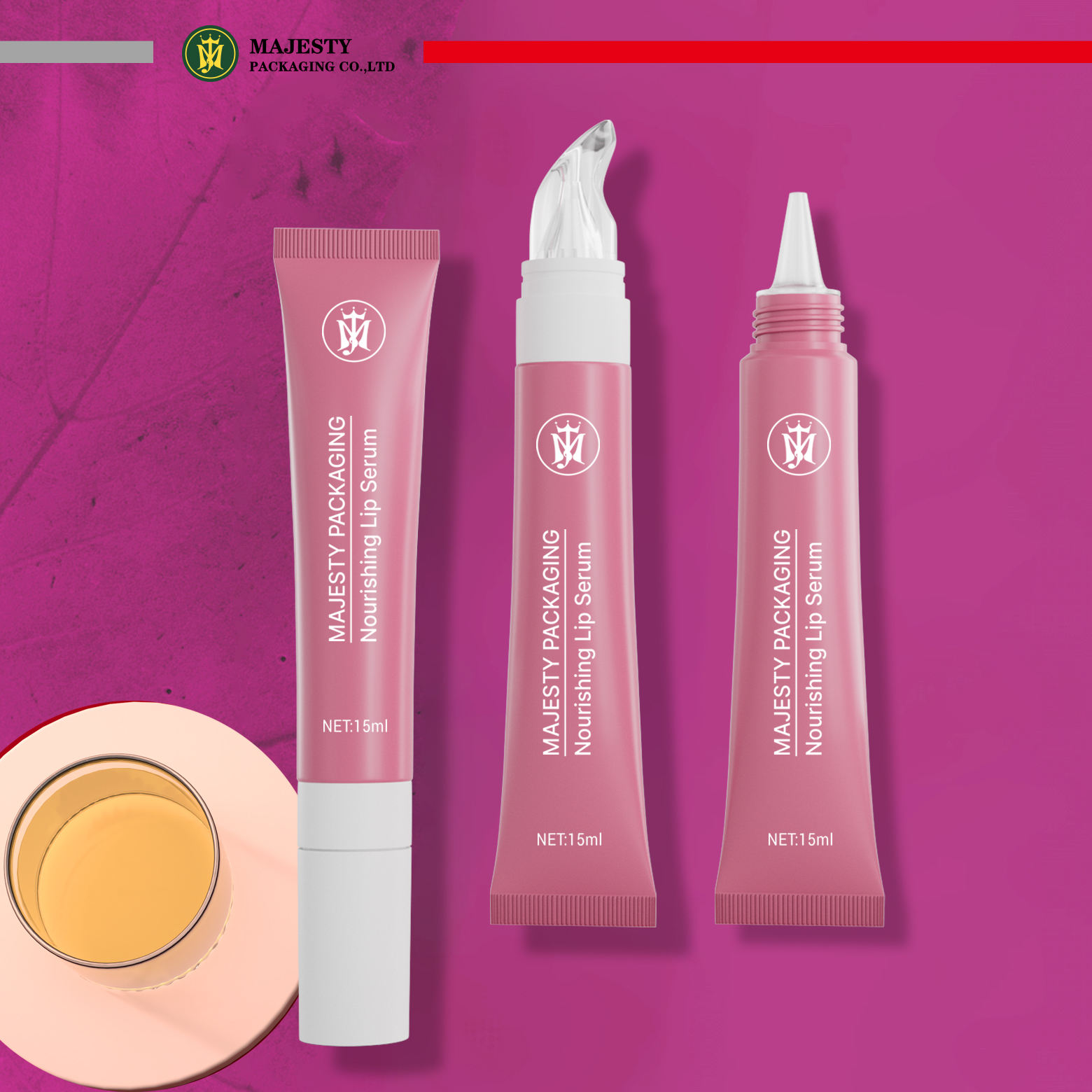 Tubo de lápiz labial y brillo de labios de PP suave personalizado con aplicador de plástico con tapón de rosca y cuentagotas para cosméticos