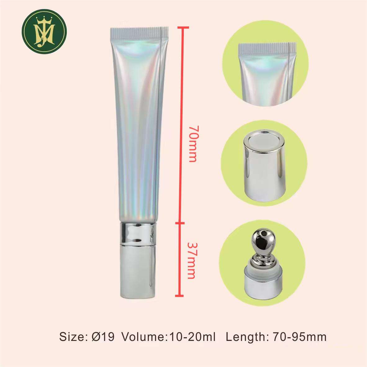 Tubo cosmético de plástico para crema para ojos, aplicador multifuncional, tubo redondo, embalaje de tubo vacío, 10ml, 15ml, 30ml, tamaño múltiple