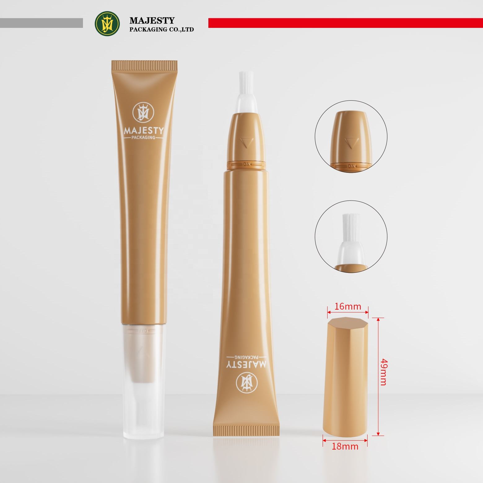 Tubo de PP suave personalizado para esmalte de uñas, contenedores de aceite para lápiz labial, aplicador de masaje con bola de rodillo para rubor, uso cosmético