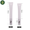 Tubo de plástico de la nueva serie popular con aleación de zinc o aplicador de cerámica Tapa PETG Tubo cosmético de plástico Embalaje Bálsamo labial Lápiz labial