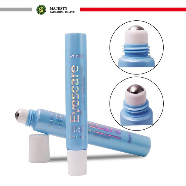 Aplicador Roll-on de tubo cosmético de plástico, crema para ojos, brillo de labios, Perfume, masaje con un solo rodillo, 10ml-20ml