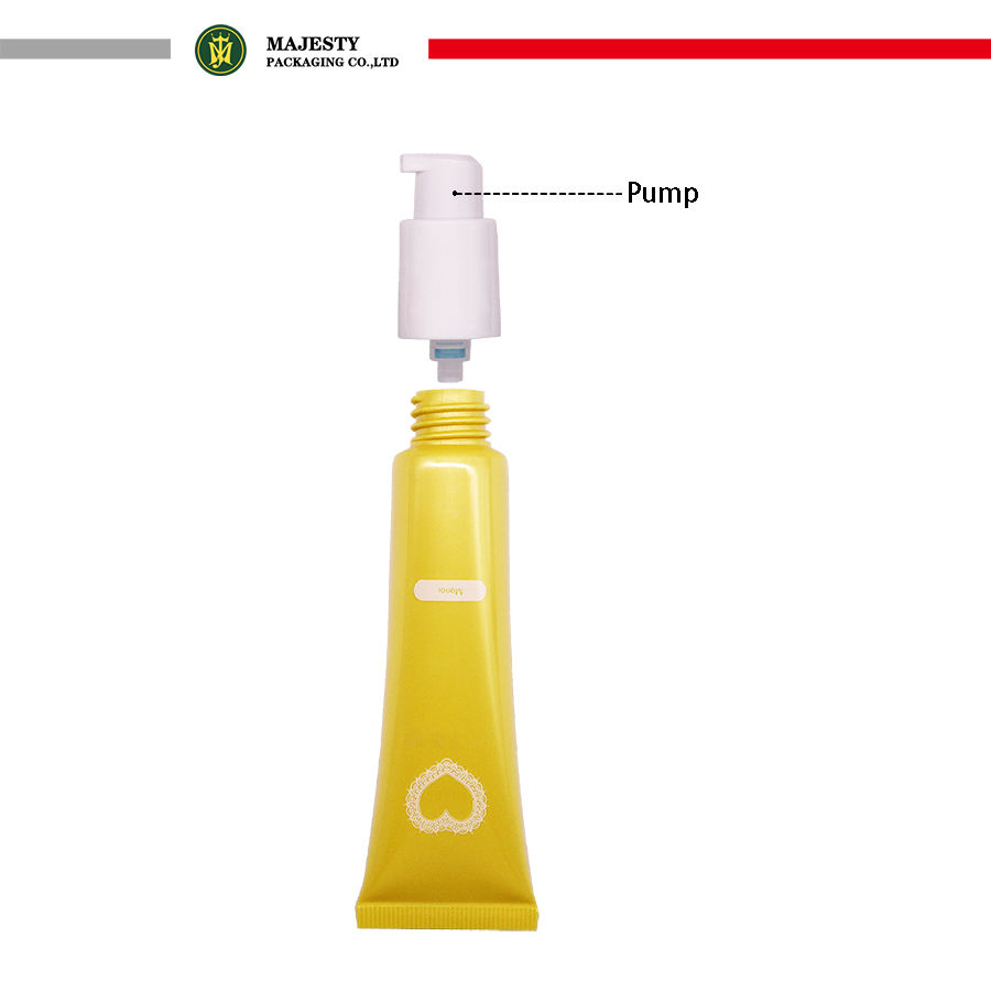 Tubo de plástico con bomba sin aire personalizable, 10-60ml, para protector solar, loción de manos, crema facial, embalaje de tubo cosmético de plástico con bomba