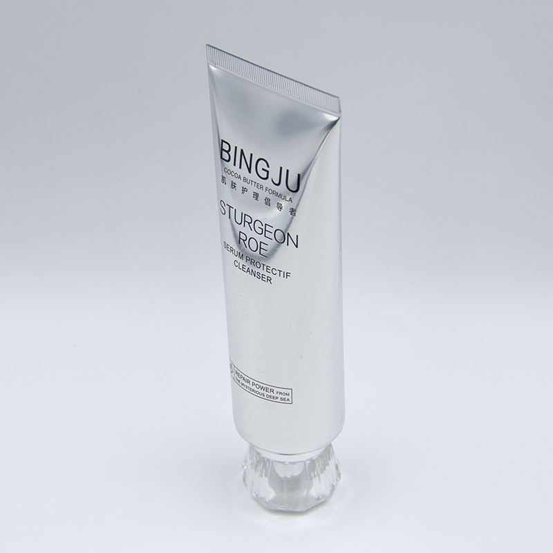 Custom120ML, embalaje de tubo de plástico PE suave vacío impreso, estampado en caliente, manipulación de superficies, envases para embalaje de loción limpiadora Facial