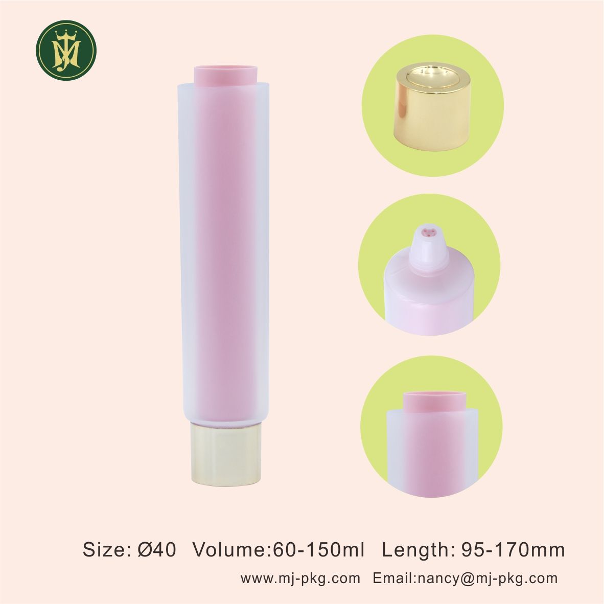 Tubo de compresión suave transparente personalizado de doble cámara, embalaje extruido de PE doble, crema para el cuidado de la piel, protector solar facial, loción para ojos