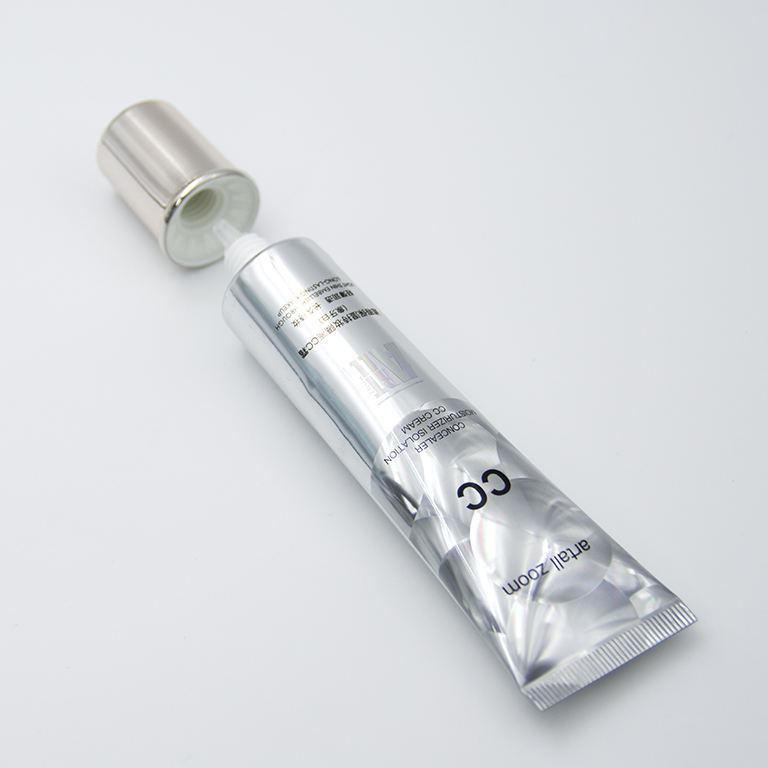 Tubo de plástico suave para apretar con láser, base de aluminio, BB y CC, tubo de suero para el cuidado de la piel con tapa de rosca