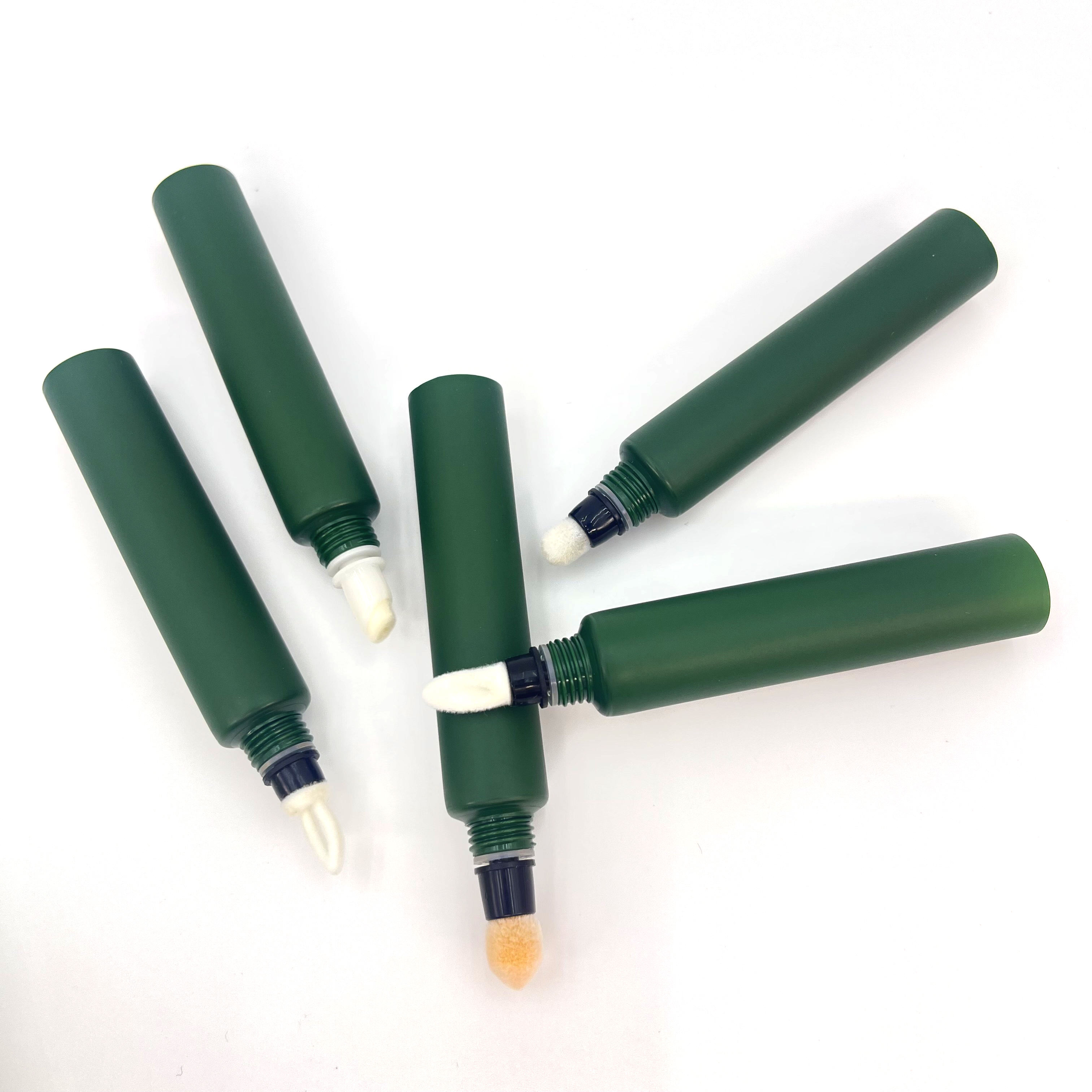 Envases de bálsamo labial personalizados, redondos de plástico, respetuosos con el medio ambiente, populares, con aplicador flocado, protector solar, crema para ojos, máscaras para el cuidado de la piel