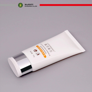 Tubos de protección solar de plástico ovalados de 50 ml y 100 ml con tapa abatible plateada Envases para productos para el cuidado de la piel como crema facial Crema para manos