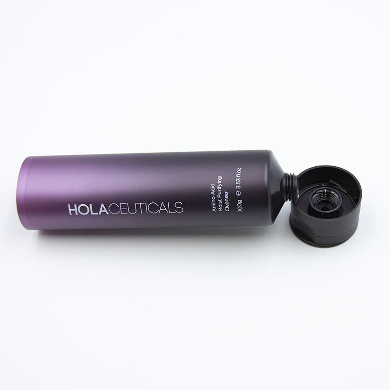 Tubo cosmético de plástico de fábrica para loción, crema de manos, limpiador facial, protector solar con tapa abatible