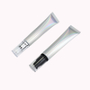 Tubo de plástico de aluminio suave cosmético vacío de 20g y 20ml con tapa de bomba sin aire, exprimidor láser plateado para embalaje de crema facial con protección solar