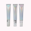 Tubo de plástico de aluminio suave cosmético vacío de 20g y 20ml con tapa de bomba sin aire, exprimidor láser plateado para embalaje de crema facial con protección solar
