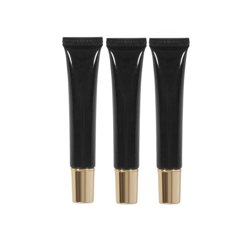 Tubo exprimido personalizado de 10g, 10ml y 15ml para brillo labial, lápiz labial, bálsamo labial, envases de plástico vacíos, color personalizado