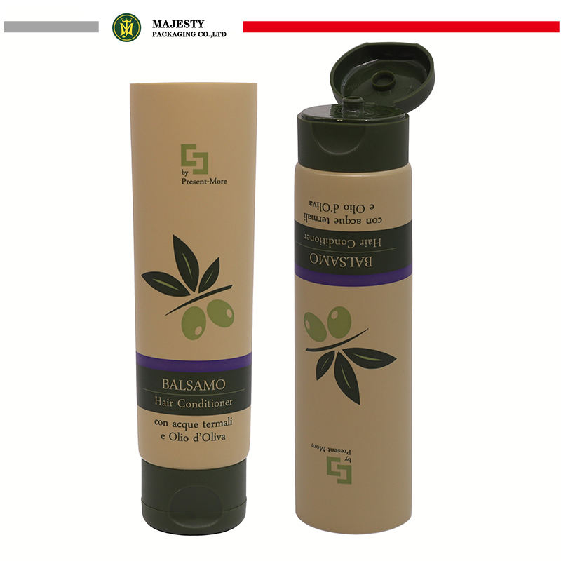 OEM 100ml-200ml Tubo de embalaje cosmético de plástico Tubo vacío de champú y loción corporal con tapa abatible Embalaje exprimible Limpieza facial