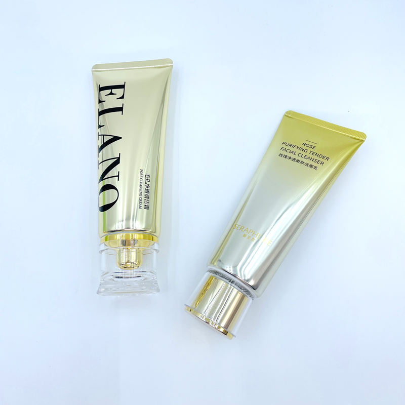 100g PE limpiador Facial crema de manos plástico suave tubo exprimidor tapa de tornillo protector solar ABS tapa de cristal tubo de lavado de cara cosméticos