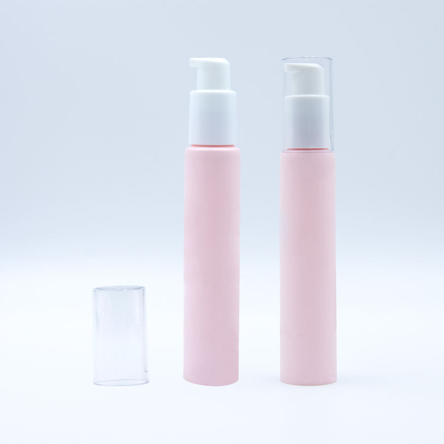 Tubos vacíos de lujo para crema de ojos BB, de plástico, 15ml, 30ml, 50ml, con bomba sin aire, tacto suave, mate, rosa, protección solar, champú, cosméticos