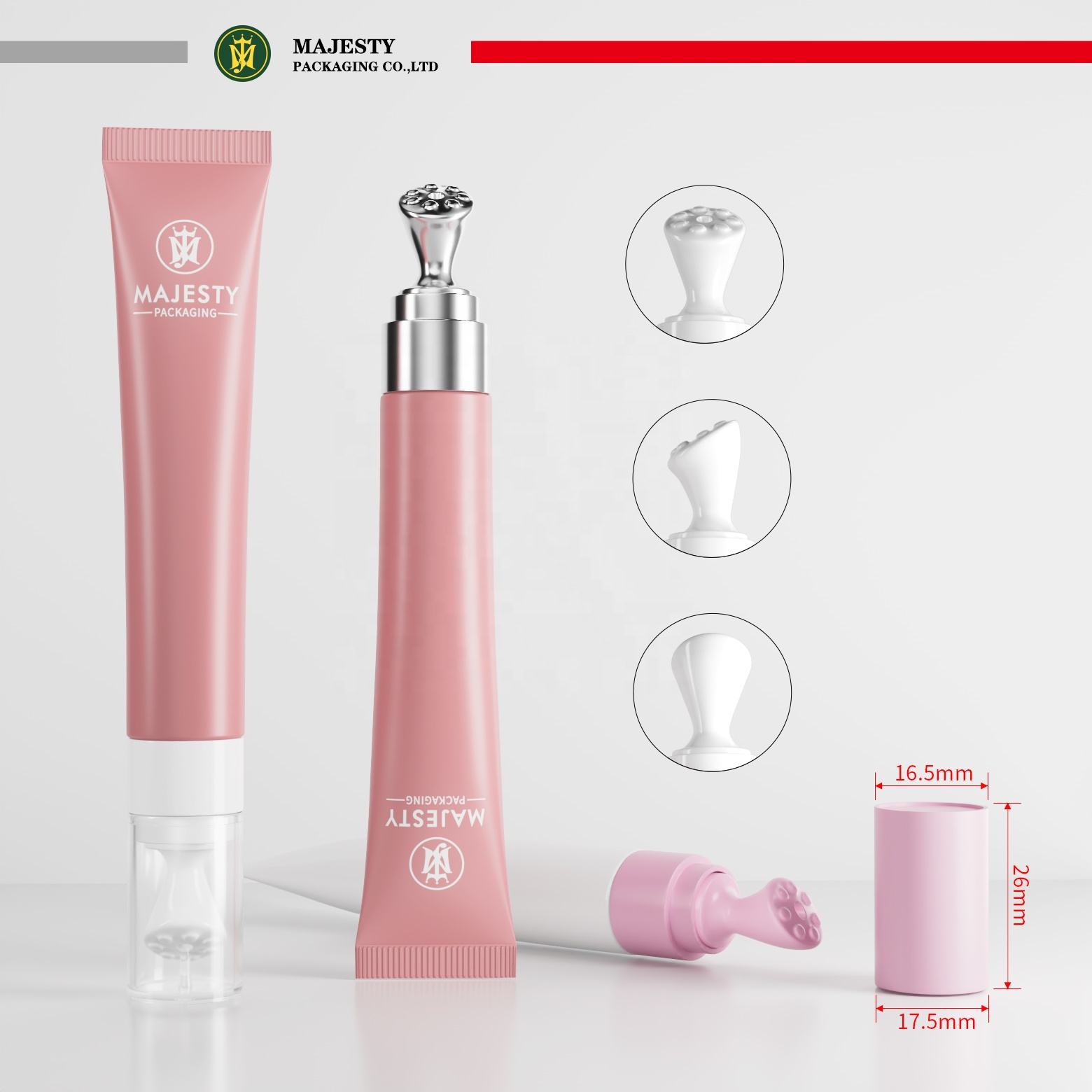 Empaquetado principal de cerámica de la manguera de la cabeza de la aleación del cinc del tubo de la crema del ojo del apretón del cometic de Custom10ml 15ml 20ml